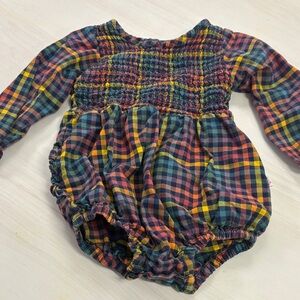 Ruffle Butts 18-24 Month Plaid Long Sleeve Baby Romper